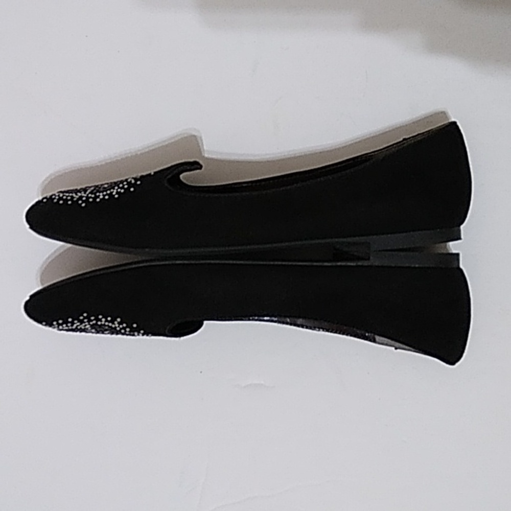 Reba Black Rhinestone Flats - Picture 3 of 5
